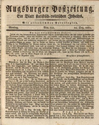 Augsburger Postzeitung Montag 14. Dezember 1835