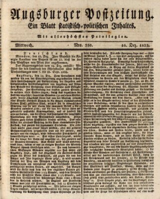 Augsburger Postzeitung Mittwoch 16. Dezember 1835