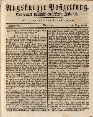 Augsburger Postzeitung Donnerstag 24. Dezember 1835