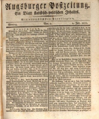 Augsburger Postzeitung Montag 4. Januar 1836