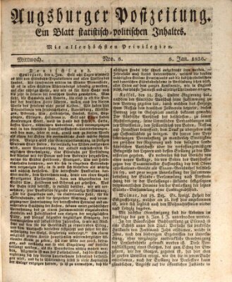 Augsburger Postzeitung Mittwoch 6. Januar 1836