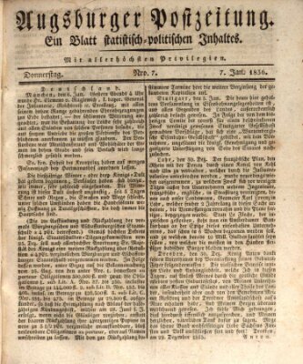 Augsburger Postzeitung Donnerstag 7. Januar 1836