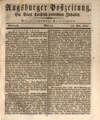 Augsburger Postzeitung Mittwoch 13. Januar 1836