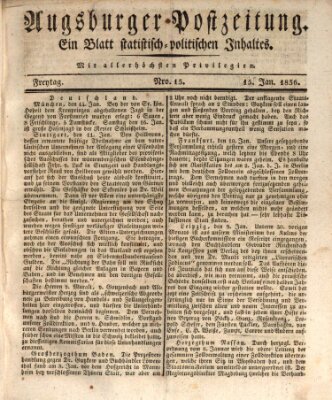 Augsburger Postzeitung Freitag 15. Januar 1836
