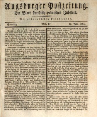 Augsburger Postzeitung Sonntag 17. Januar 1836