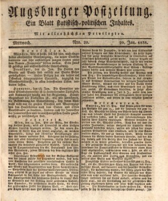 Augsburger Postzeitung Mittwoch 20. Januar 1836