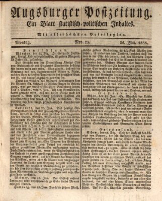 Augsburger Postzeitung Montag 25. Januar 1836