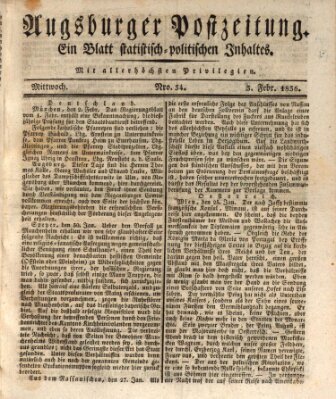 Augsburger Postzeitung Mittwoch 3. Februar 1836