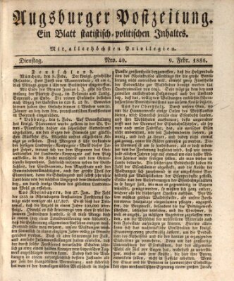 Augsburger Postzeitung Dienstag 9. Februar 1836