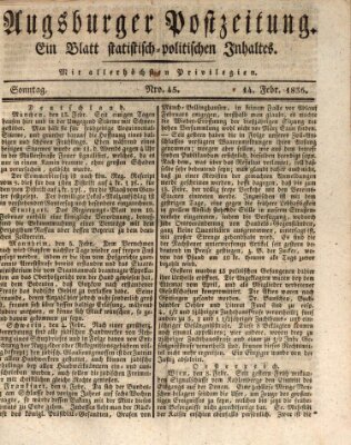 Augsburger Postzeitung Sonntag 14. Februar 1836