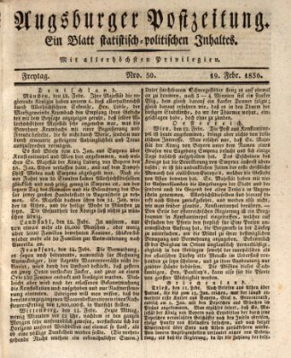 Augsburger Postzeitung Freitag 19. Februar 1836