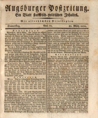 Augsburger Postzeitung Donnerstag 10. März 1836