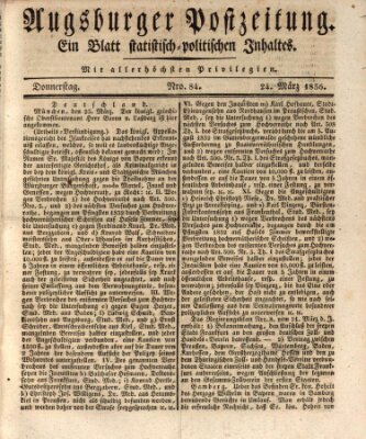 Augsburger Postzeitung Donnerstag 24. März 1836