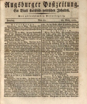 Augsburger Postzeitung Freitag 25. März 1836