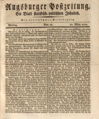 Augsburger Postzeitung Montag 28. März 1836