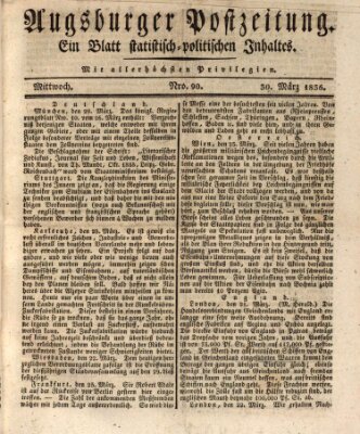 Augsburger Postzeitung Mittwoch 30. März 1836