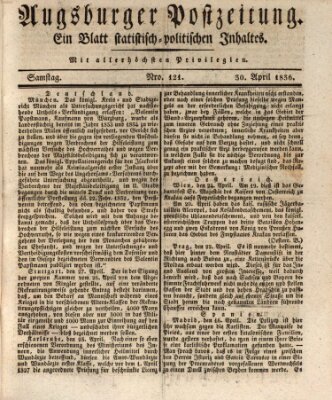 Augsburger Postzeitung Samstag 30. April 1836