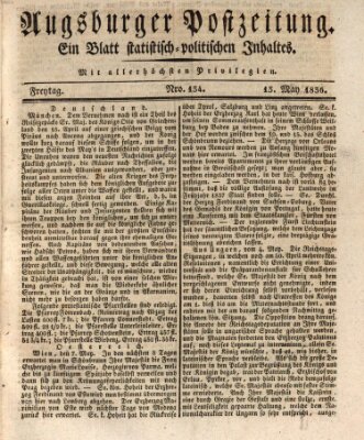 Augsburger Postzeitung Freitag 13. Mai 1836