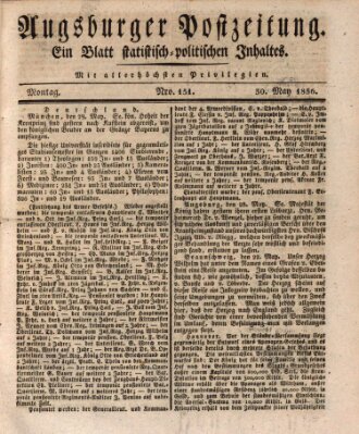 Augsburger Postzeitung Montag 30. Mai 1836