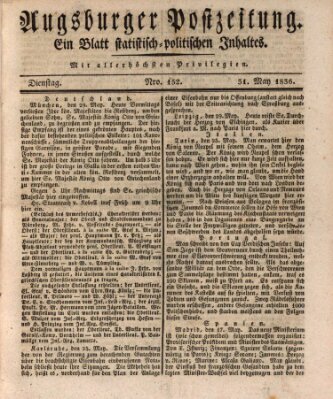 Augsburger Postzeitung Dienstag 31. Mai 1836