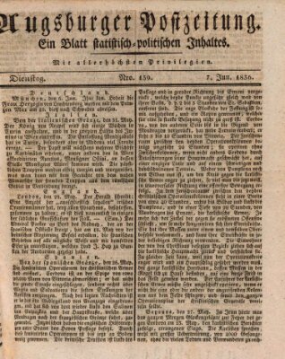 Augsburger Postzeitung Dienstag 7. Juni 1836