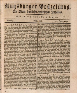 Augsburger Postzeitung Mittwoch 15. Juni 1836