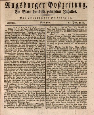 Augsburger Postzeitung Freitag 17. Juni 1836