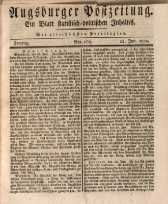 Augsburger Postzeitung Freitag 24. Juni 1836