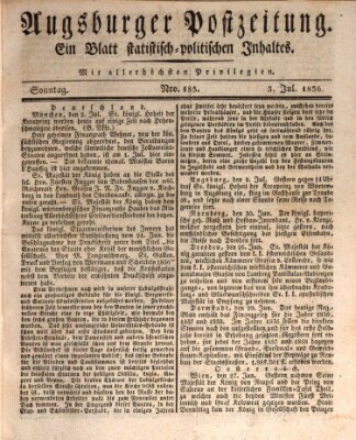 Augsburger Postzeitung Sonntag 3. Juli 1836