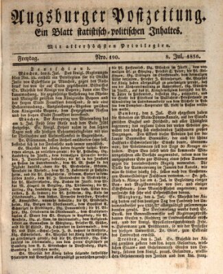 Augsburger Postzeitung Freitag 8. Juli 1836