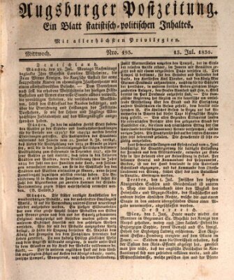 Augsburger Postzeitung Mittwoch 13. Juli 1836