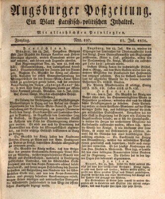 Augsburger Postzeitung Freitag 15. Juli 1836