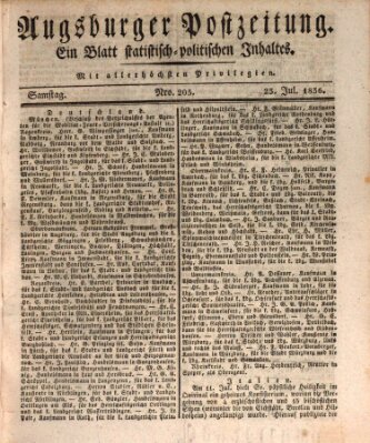 Augsburger Postzeitung Samstag 23. Juli 1836