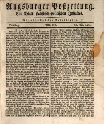 Augsburger Postzeitung Samstag 30. Juli 1836