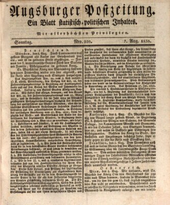 Augsburger Postzeitung Sonntag 7. August 1836