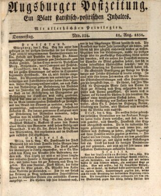 Augsburger Postzeitung Donnerstag 11. August 1836