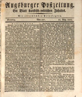 Augsburger Postzeitung Sonntag 14. August 1836