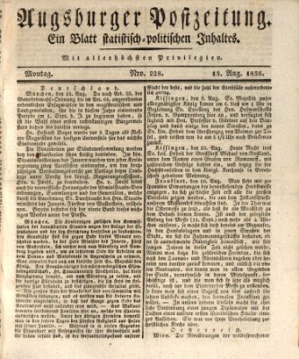 Augsburger Postzeitung Montag 15. August 1836