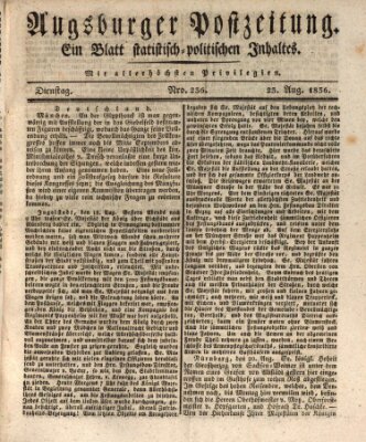 Augsburger Postzeitung Dienstag 23. August 1836