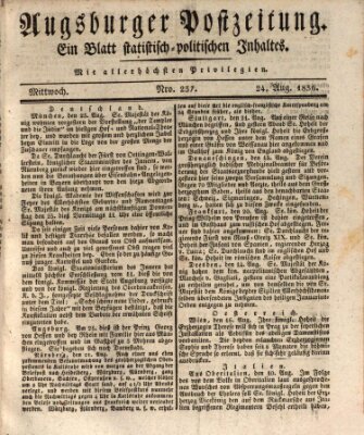 Augsburger Postzeitung Mittwoch 24. August 1836