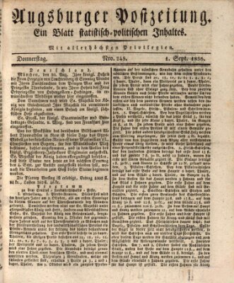 Augsburger Postzeitung Donnerstag 1. September 1836