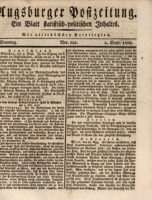 Augsburger Postzeitung Sonntag 4. September 1836