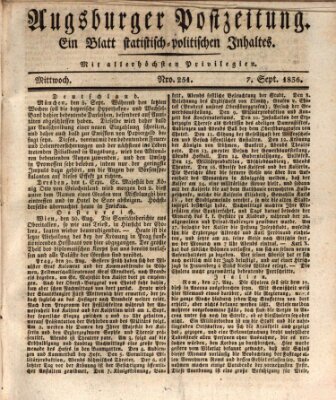 Augsburger Postzeitung Mittwoch 7. September 1836