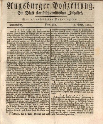 Augsburger Postzeitung Donnerstag 8. September 1836