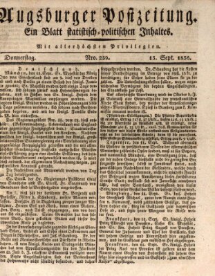 Augsburger Postzeitung Donnerstag 15. September 1836