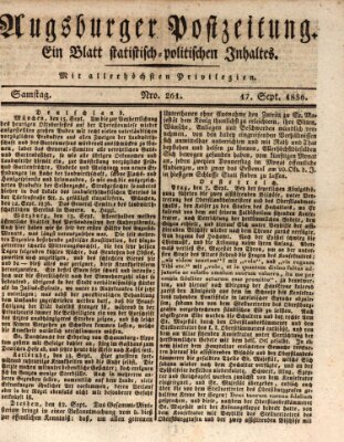 Augsburger Postzeitung Samstag 17. September 1836