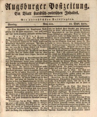 Augsburger Postzeitung Montag 19. September 1836