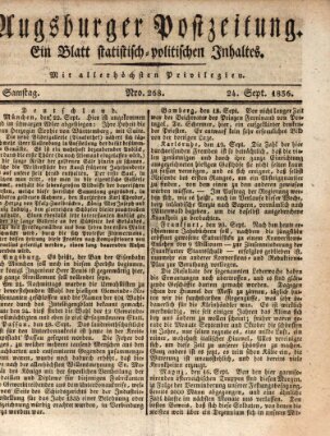 Augsburger Postzeitung Samstag 24. September 1836