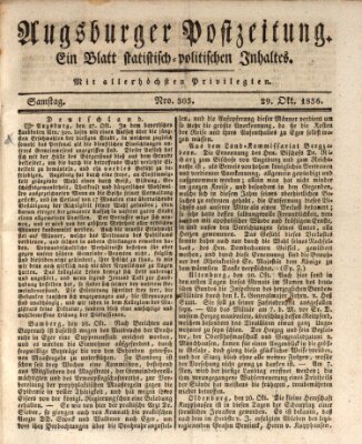 Augsburger Postzeitung Samstag 29. Oktober 1836