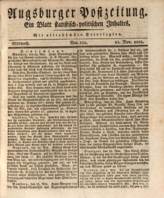 Augsburger Postzeitung Mittwoch 16. November 1836